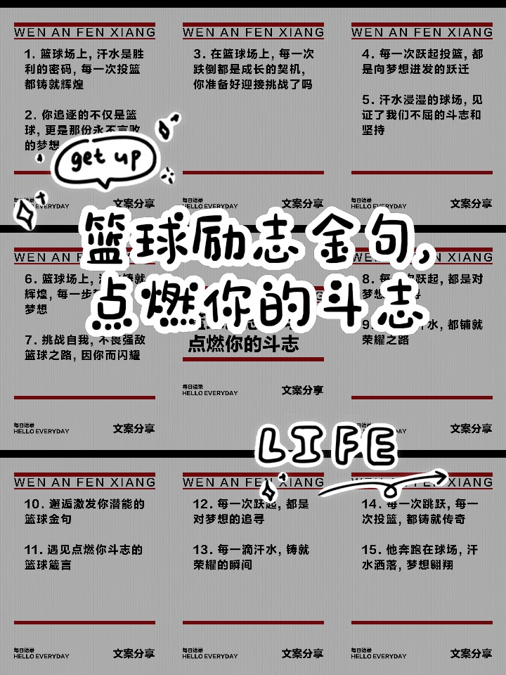 篮球训练激励语录摘抄简短